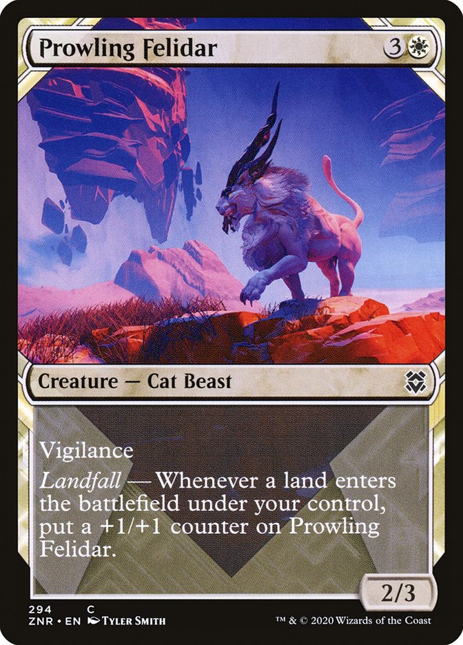 Prowling Felidar (Showcase) [Zendikar Rising] | Gear Gaming Fayetteville