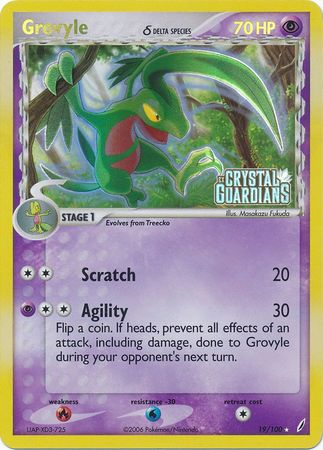 Grovyle (19/100) (Delta Species) (Stamped) [EX: Crystal Guardians] | Gear Gaming Fayetteville