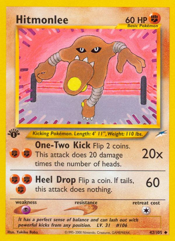 Hitmonlee (42/105) [Neo Destiny 1st Edition] | Gear Gaming Fayetteville