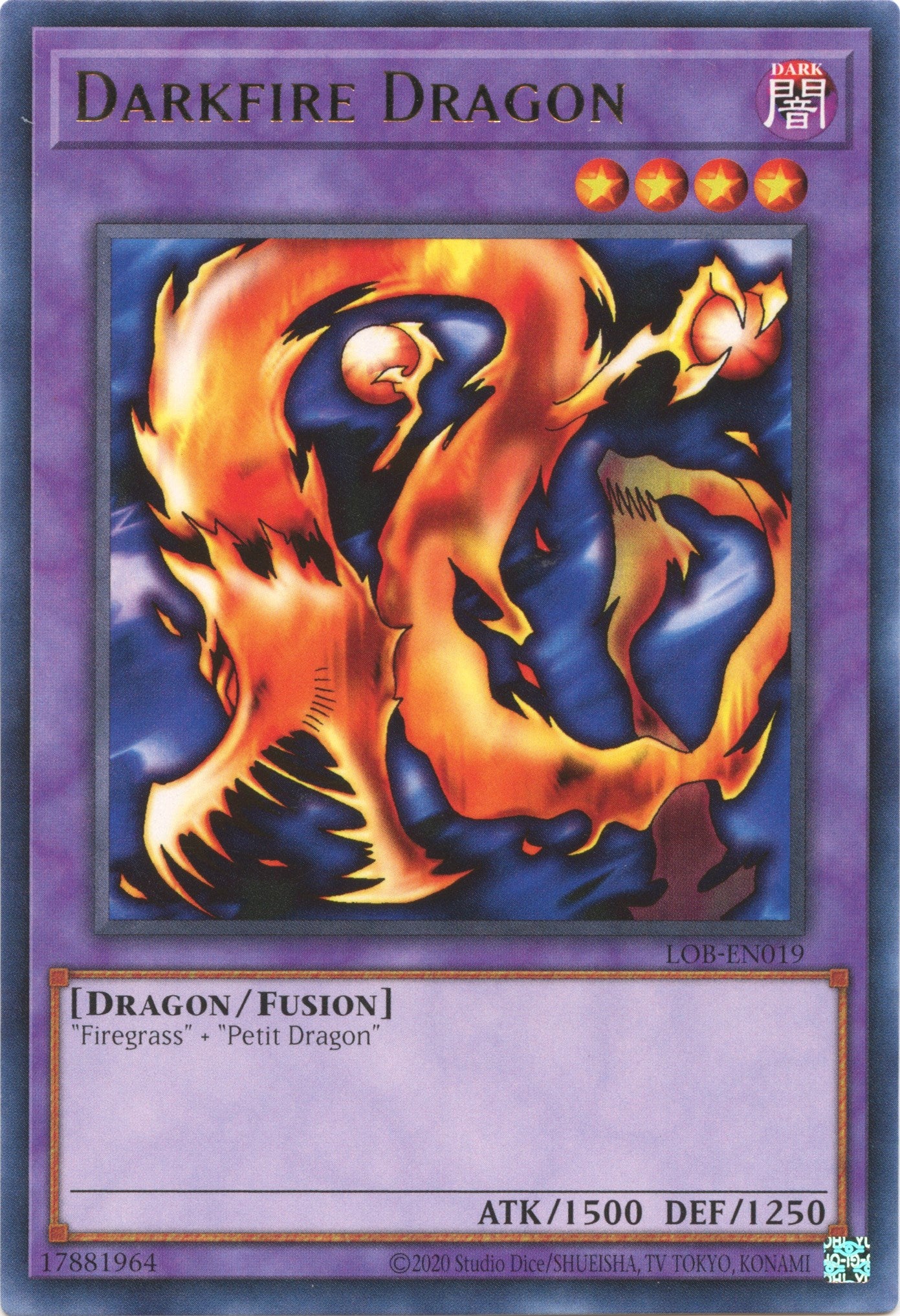 Darkfire Dragon (25th Anniversary) [LOB-EN019] Rare | Gear Gaming Fayetteville