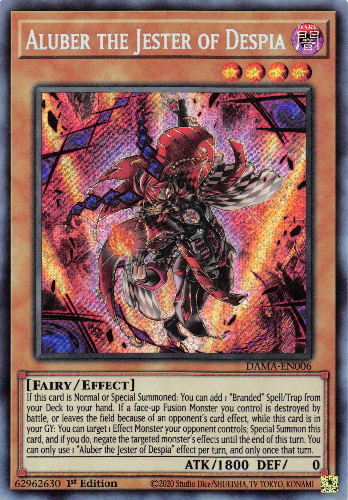 Aluber the Jester of Despia [DAMA-EN006] Secret Rare | Gear Gaming Fayetteville