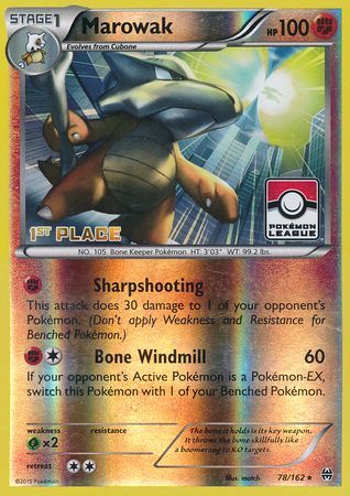Marowak (78/162) (League Promo 1st Place) [XY: BREAKthrough] | Gear Gaming Fayetteville
