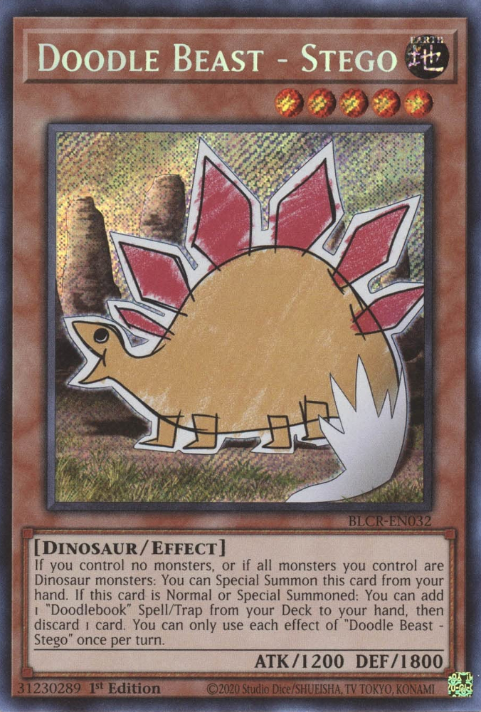 Doodle Beast - Stego [BLCR-EN032] Secret Rare | Gear Gaming Fayetteville