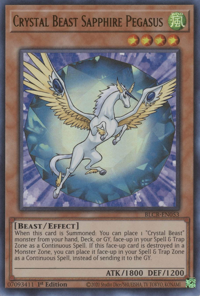 Crystal Beast Sapphire Pegasus [BLCR-EN053] Ultra Rare | Gear Gaming Fayetteville