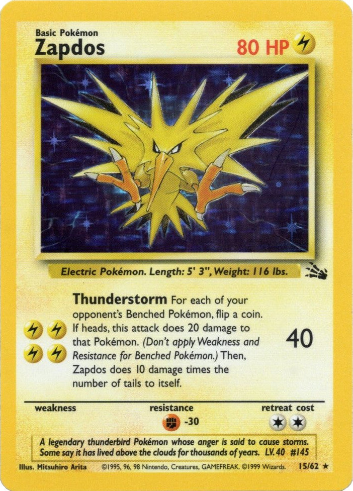 Zapdos (15/62) [Fossil Unlimited] | Gear Gaming Fayetteville