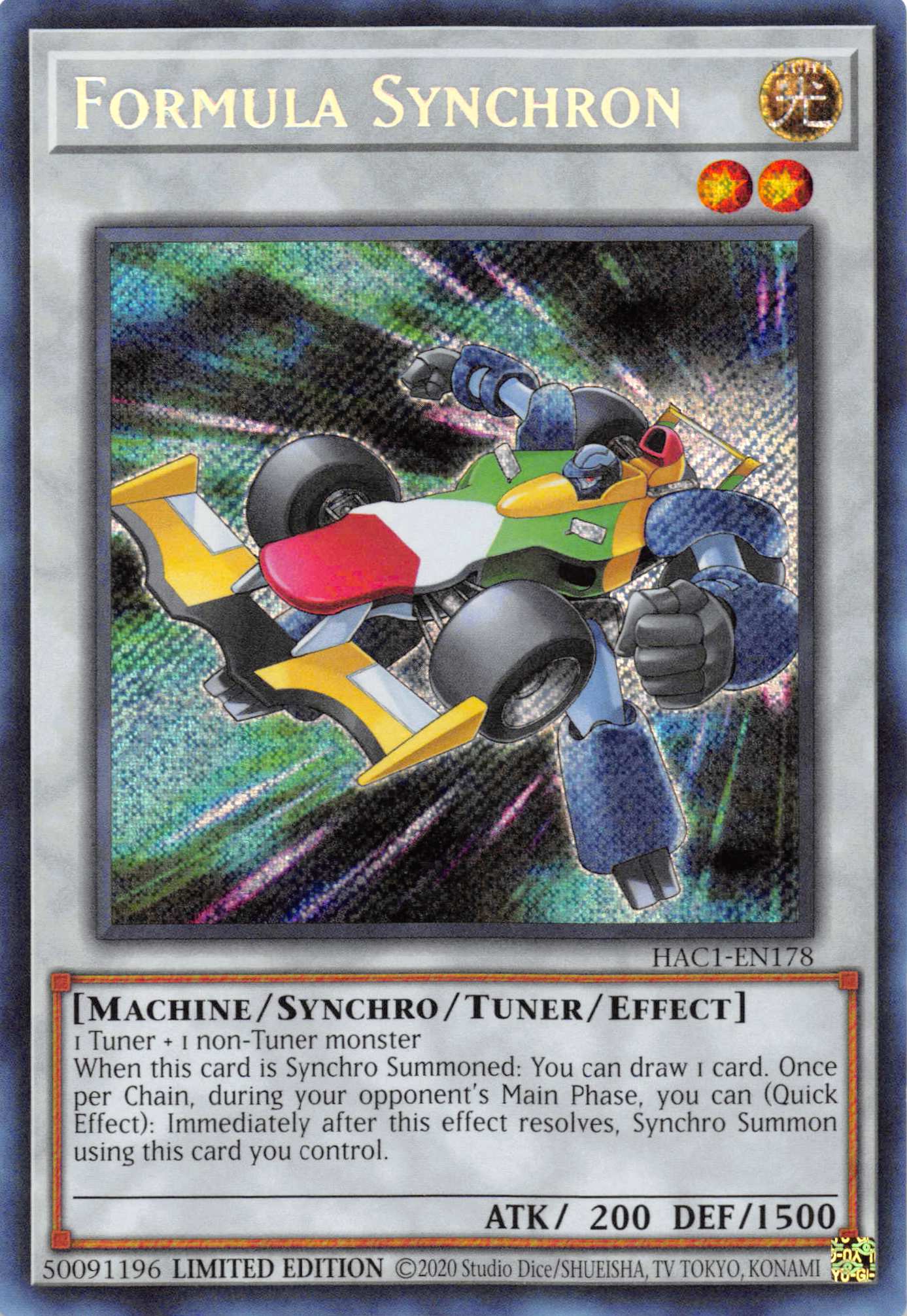 Formula Synchron [HAC1-EN178] Secret Rare | Gear Gaming Fayetteville