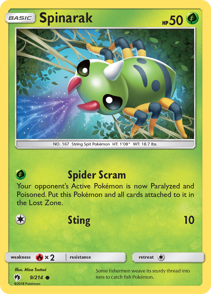 Spinarak (9/214) [Sun & Moon: Lost Thunder] | Gear Gaming Fayetteville