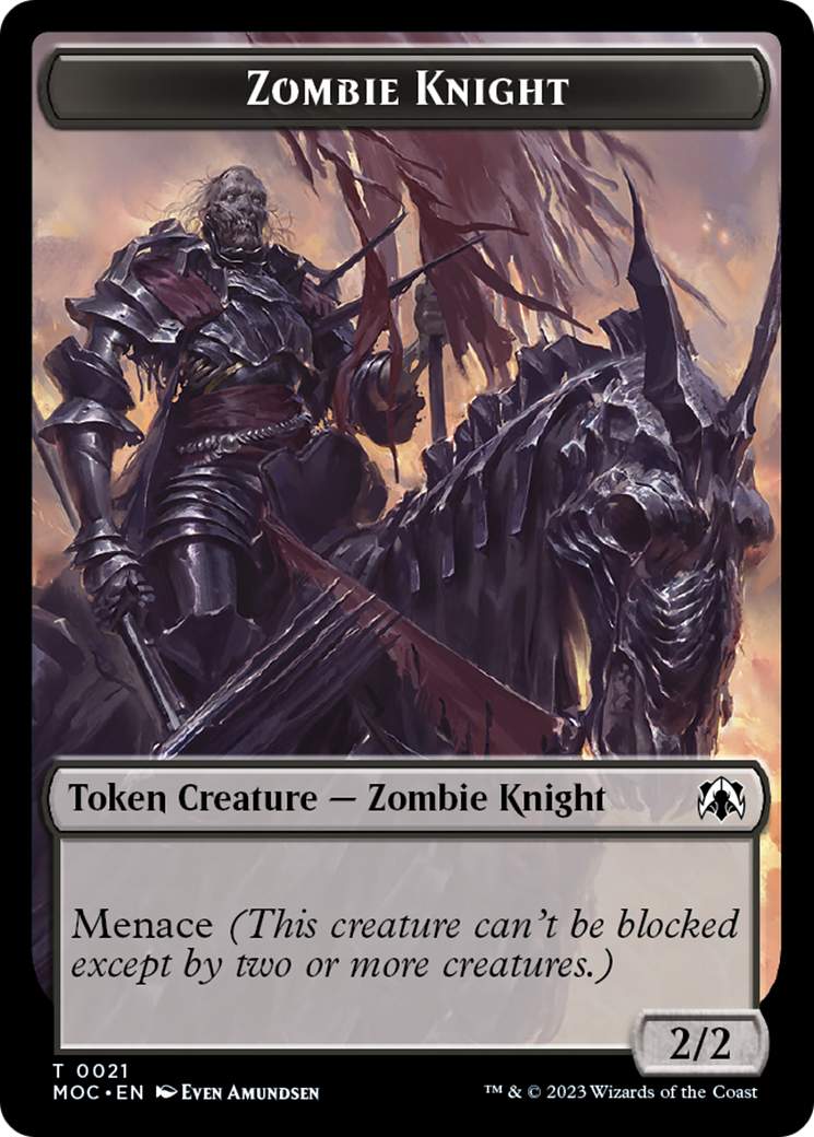 Zombie Knight // Human (6) Double-Sided Token [March of the Machine Commander Tokens] | Gear Gaming Fayetteville