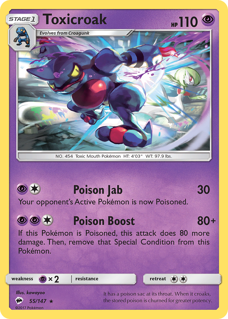 Toxicroak (55/147) [Sun & Moon: Burning Shadows] | Gear Gaming Fayetteville