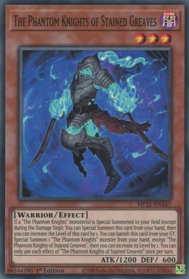 The Phantom Knights of Stained Greaves [MP21-EN167] Super Rare | Gear Gaming Fayetteville