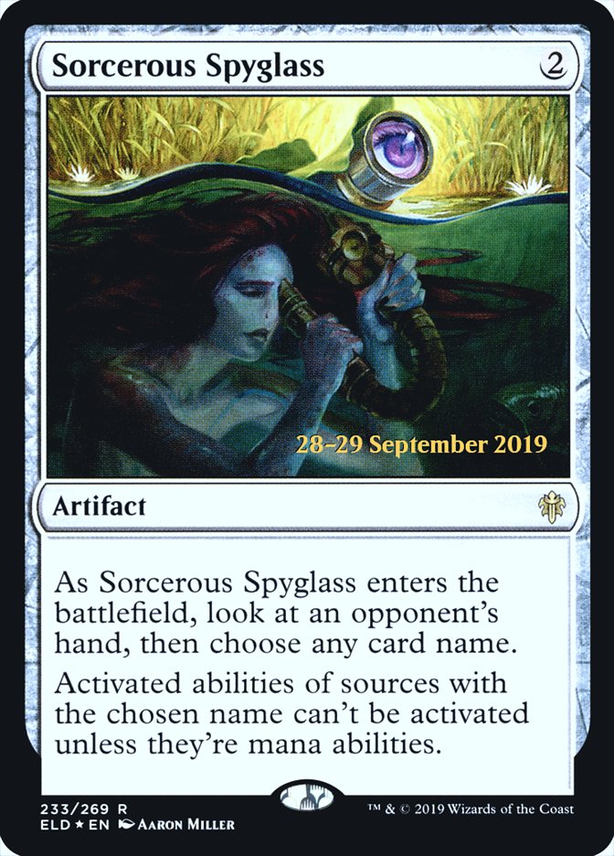 Sorcerous Spyglass [Throne of Eldraine Prerelease Promos] | Gear Gaming Fayetteville