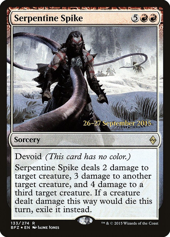 Serpentine Spike [Battle for Zendikar Prerelease Promos] | Gear Gaming Fayetteville