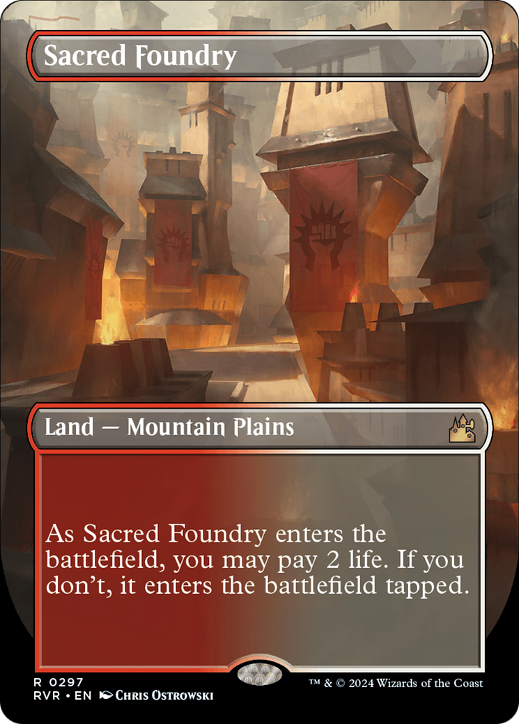 Sacred Foundry (Borderless) [Ravnica Remastered] | Gear Gaming Fayetteville