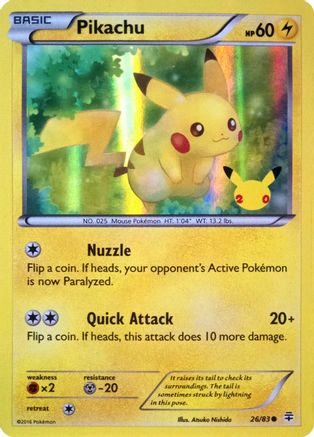 Pikachu (26/83) (20th Anniversary) [XY: Generations] | Gear Gaming Fayetteville