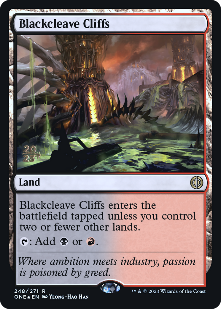 Blackcleave Cliffs [Phyrexia: All Will Be One Prerelease Promos] | Gear Gaming Fayetteville