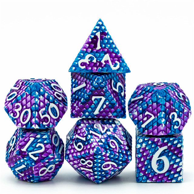 Udixi Dragon Scale Metal dice - Blue/Purple | Gear Gaming Fayetteville