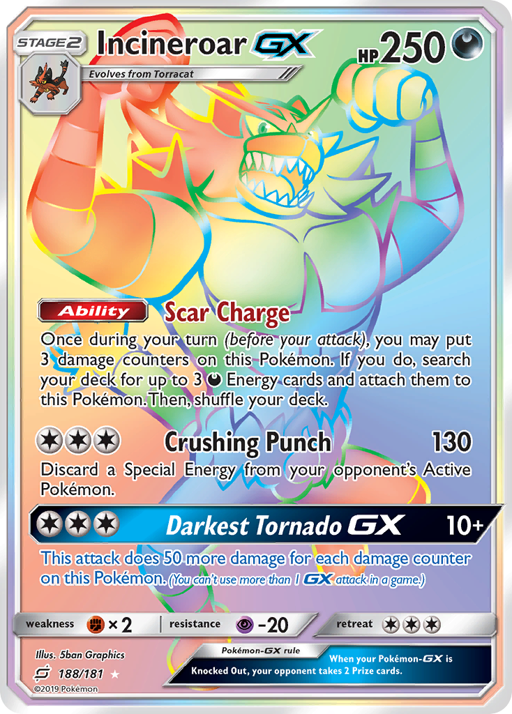 Incineroar GX (188/181) [Sun & Moon: Team Up] | Gear Gaming Fayetteville