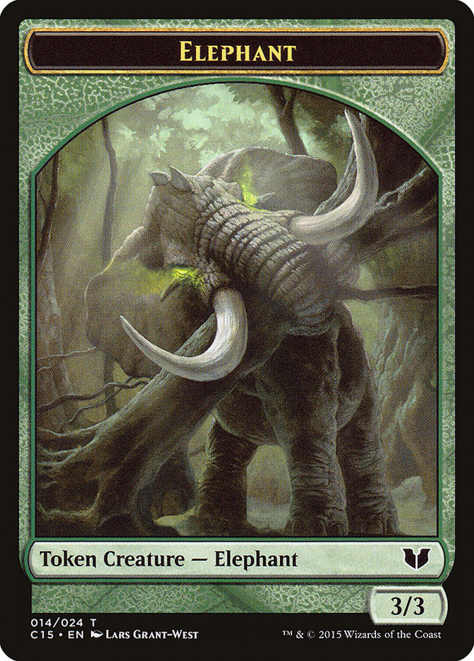 Zombie // Elephant Double-Sided Token [Commander 2015 Tokens] | Gear Gaming Fayetteville