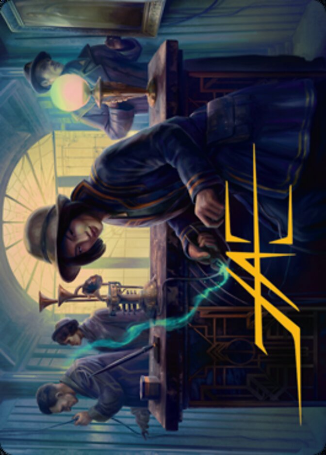 Wiretapping Art Card (Gold-Stamped Signature) [Streets of New Capenna Art Series] | Gear Gaming Fayetteville