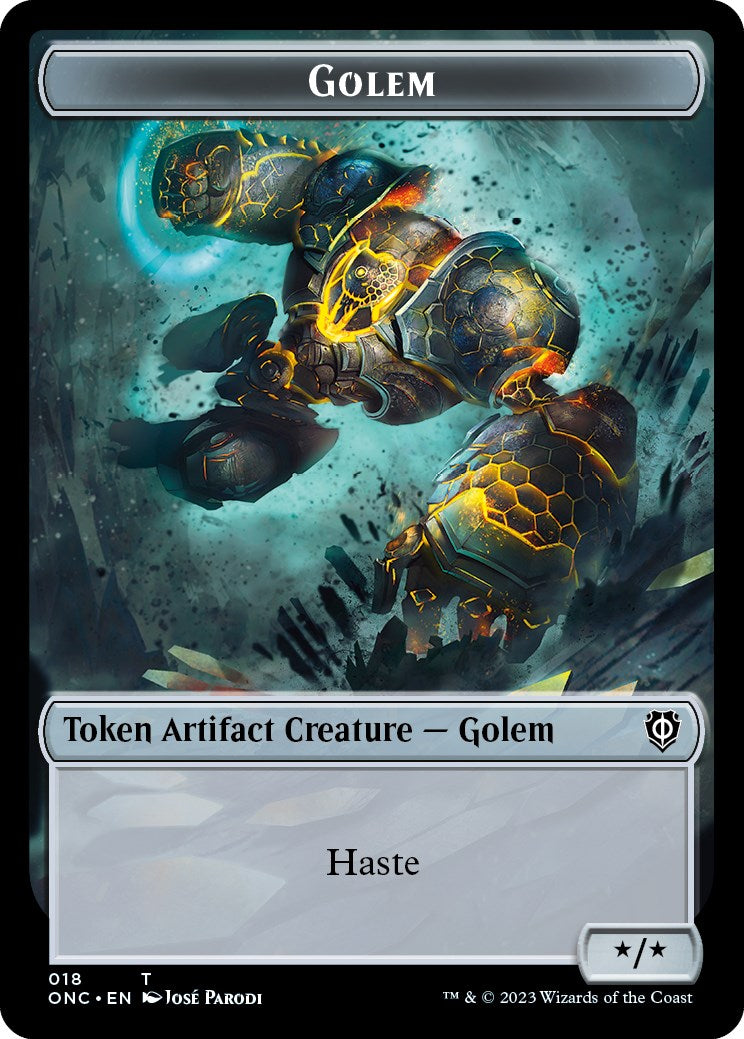 The Monarch // Golem Double-Sided Token [Phyrexia: All Will Be One Commander Tokens] | Gear Gaming Fayetteville