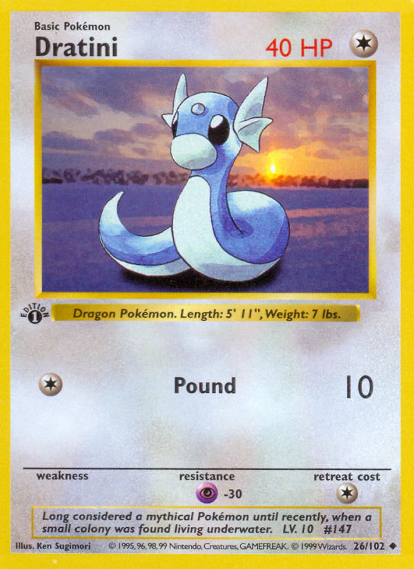 Dratini (26/102) (Shadowless) [Base Set 1st Edition] | Gear Gaming Fayetteville