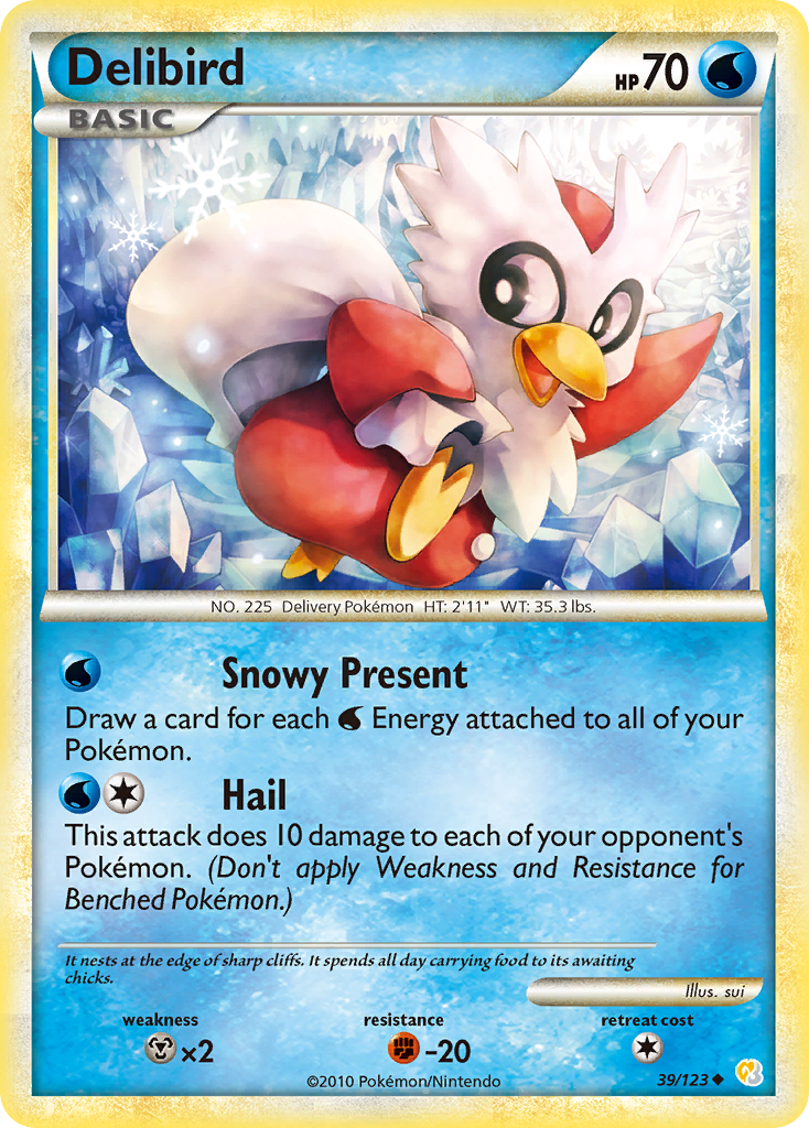 Delibird (39/123) [HeartGold & SoulSilver: Base Set] | Gear Gaming Fayetteville