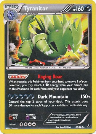 Tyranitar (56/124) (Cosmos Holo) [XY: Fates Collide] | Gear Gaming Fayetteville