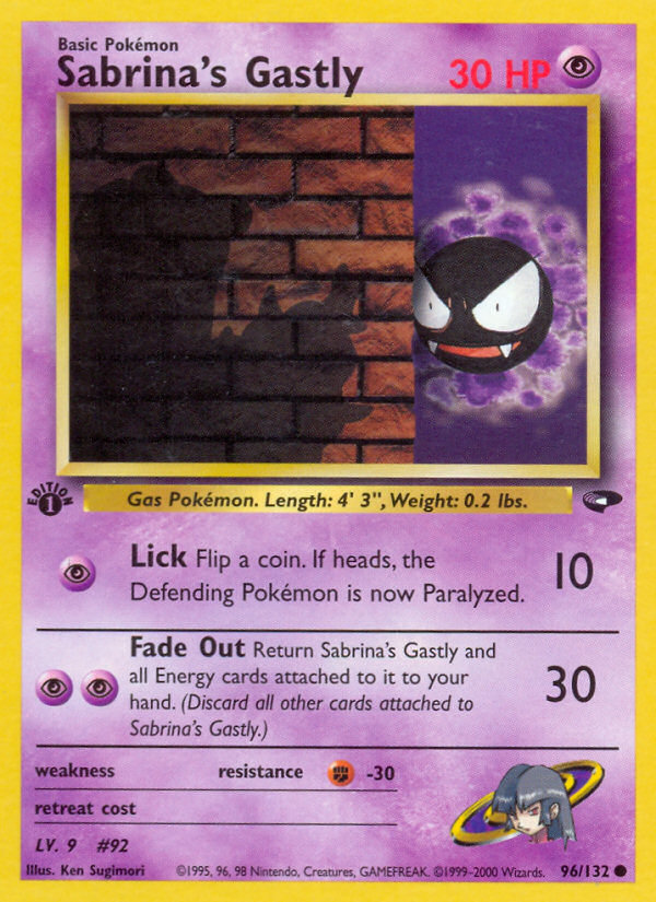 Sabrina's Gastly (96/132) [Gym Challenge 1st Edition] | Gear Gaming Fayetteville