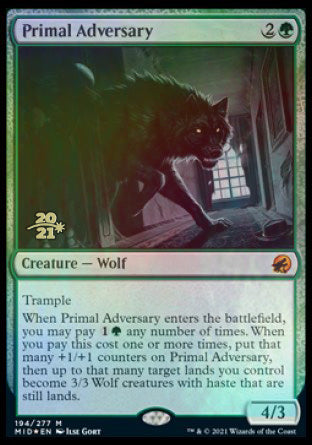 Primal Adversary [Innistrad: Midnight Hunt Prerelease Promos] | Gear Gaming Fayetteville