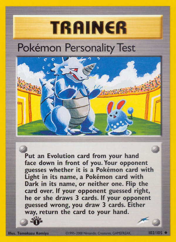 Pokemon Personality Test (102/105) [Neo Destiny 1st Edition] | Gear Gaming Fayetteville