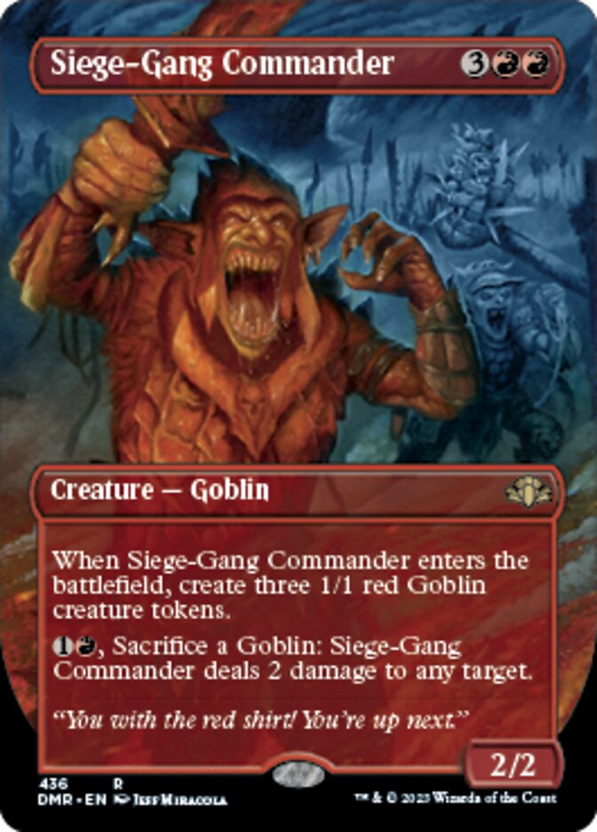 Siege-Gang Commander (Borderless Alternate Art) [Dominaria Remastered] | Gear Gaming Fayetteville