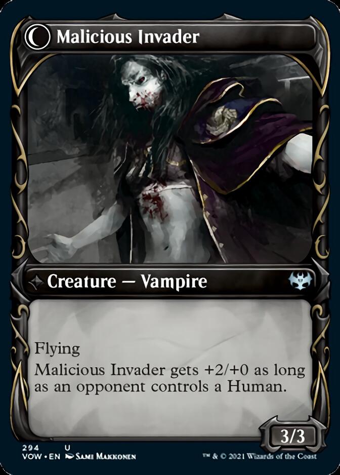 Innocent Traveler // Malicious Invader (Showcase Fang Frame) [Innistrad: Crimson Vow] | Gear Gaming Fayetteville
