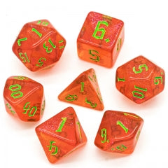 Red Glitter 7pcs Dice Set | Gear Gaming Fayetteville