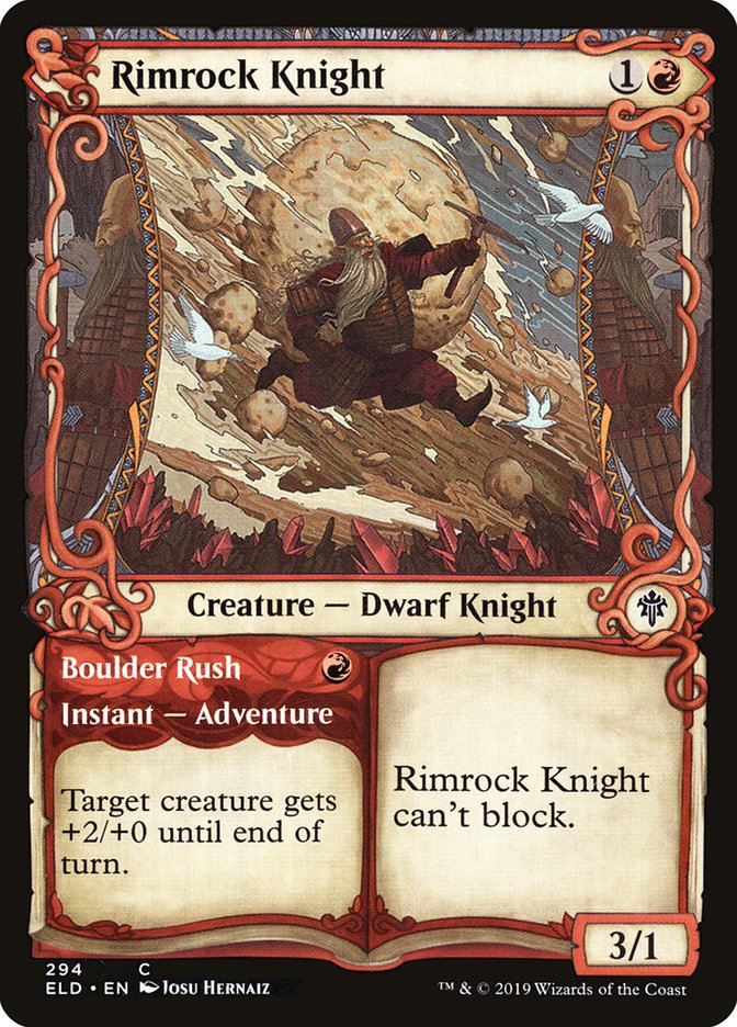 Rimrock Knight // Boulder Rush (Showcase) [Throne of Eldraine] | Gear Gaming Fayetteville