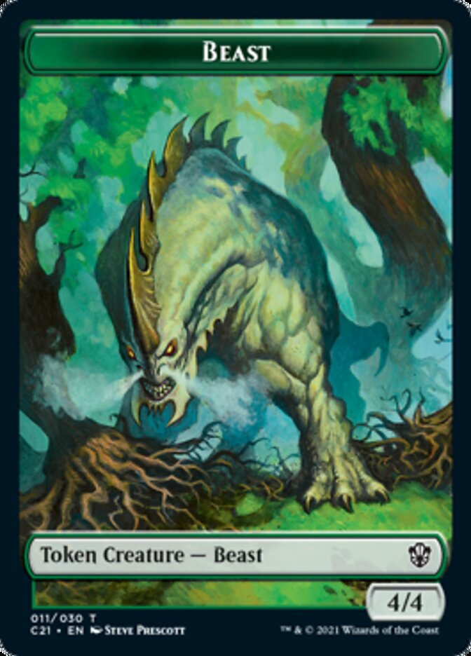 Beast (011) // Insect Double-Sided Token [Commander 2021 Tokens] | Gear Gaming Fayetteville