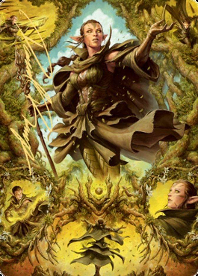 Nissa of Shadowed Boughs 2 Art Card (Gold-Stamped Signature) [Zendikar Rising Art Series] | Gear Gaming Fayetteville