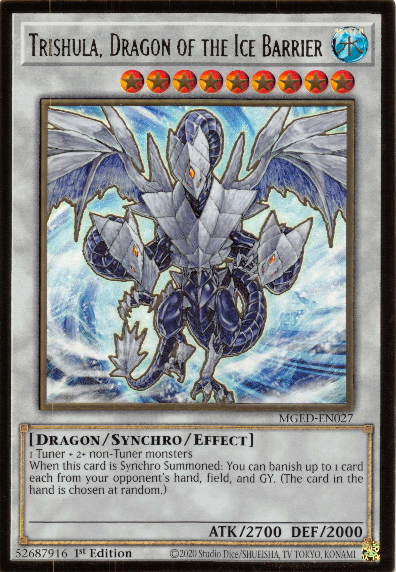 Trishula, Dragon of the Ice Barrier [MGED-EN027] Gold Rare | Gear Gaming Fayetteville