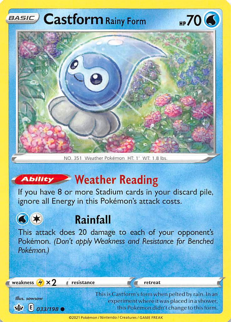 Castform Rainy Form (033/198) [Sword & Shield: Chilling Reign] | Gear Gaming Fayetteville