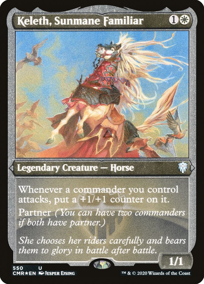 Keleth, Sunmane Familiar (Etched) [Commander Legends] | Gear Gaming Fayetteville