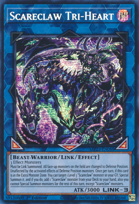 Scareclaw Tri-Heart [MP23-EN088] Prismatic Secret Rare | Gear Gaming Fayetteville