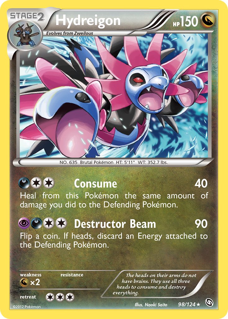 Hydreigon (98/124) (Cracked Ice Holo) (Theme Deck Exclusive) [Black & White: Dragons Exalted] | Gear Gaming Fayetteville