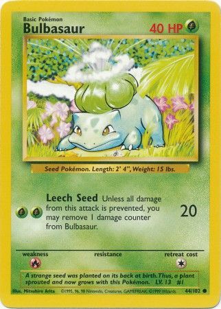 Bulbasaur (44/102) [Base Set Unlimited] | Gear Gaming Fayetteville