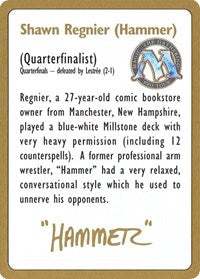 1996 Shawn "Hammer" Regnier Biography Card [World Championship Decks] | Gear Gaming Fayetteville