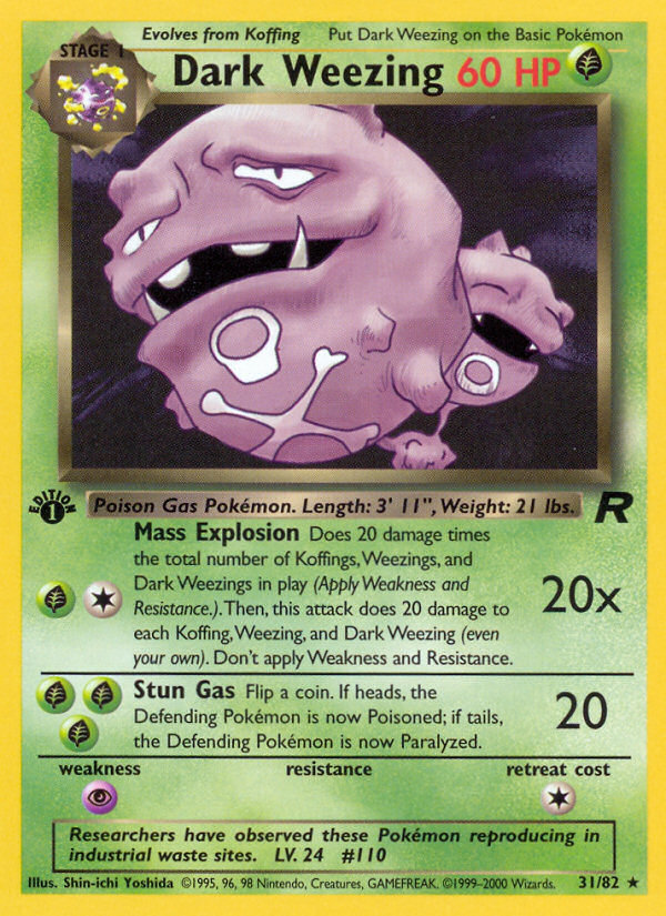 Dark Weezing (31/82) [Team Rocket 1st Edition] | Gear Gaming Fayetteville