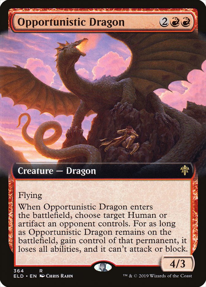 Opportunistic Dragon (Extended Art) [Throne of Eldraine] | Gear Gaming Fayetteville