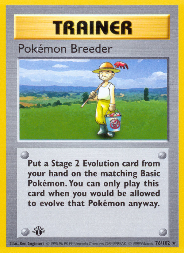 Pokemon Breeder (76/102) (Shadowless) [Base Set 1st Edition] | Gear Gaming Fayetteville