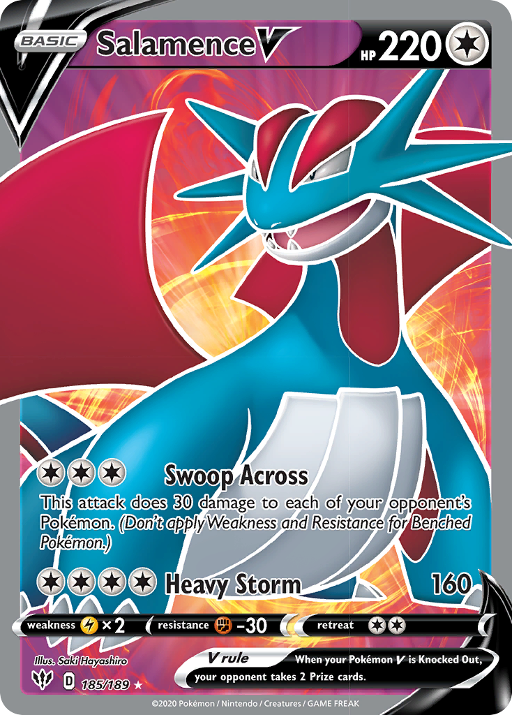 Salamence V (185/189) [Sword & Shield: Darkness Ablaze] | Gear Gaming Fayetteville