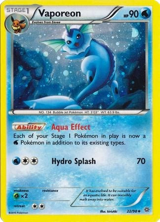 Vaporeon (22/98) (Cosmos Holo) [XY: Ancient Origins] | Gear Gaming Fayetteville