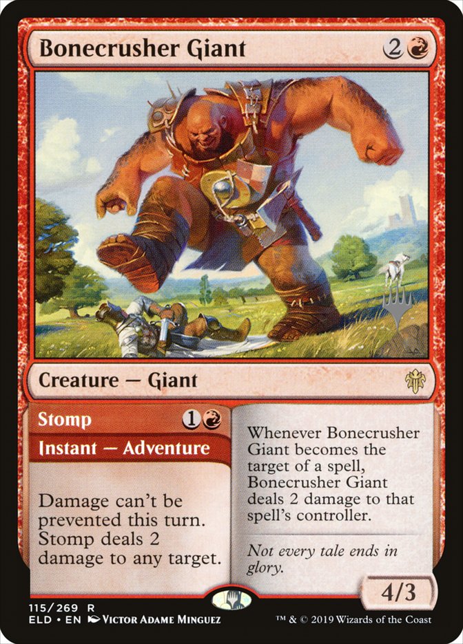 Bonecrusher Giant // Stomp (Promo Pack) [Throne of Eldraine Promos] | Gear Gaming Fayetteville