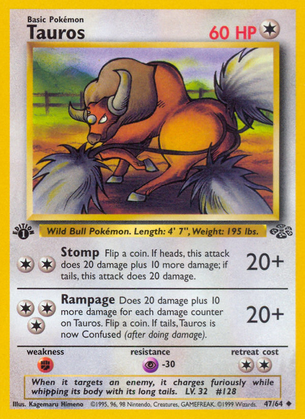 Tauros (47/64) [Jungle 1st Edition] | Gear Gaming Fayetteville